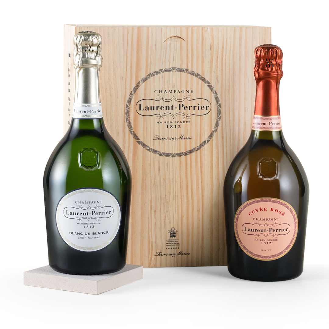 Champagne Laurent-Perrier Rosé & Blanc de Blancs (in wooden box)