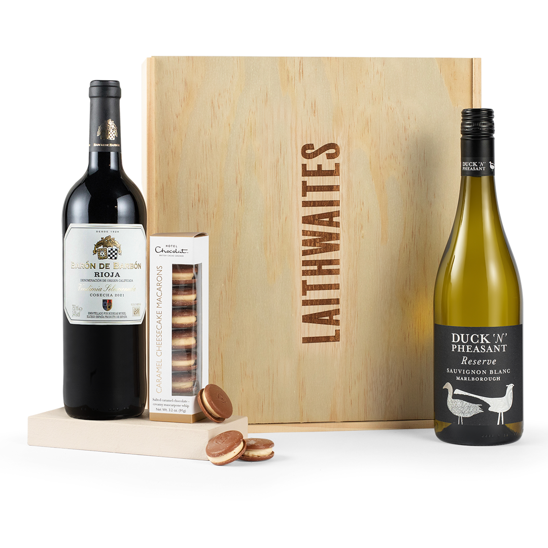 Hotel Chocolat Wine Duo Gift Set In Wood