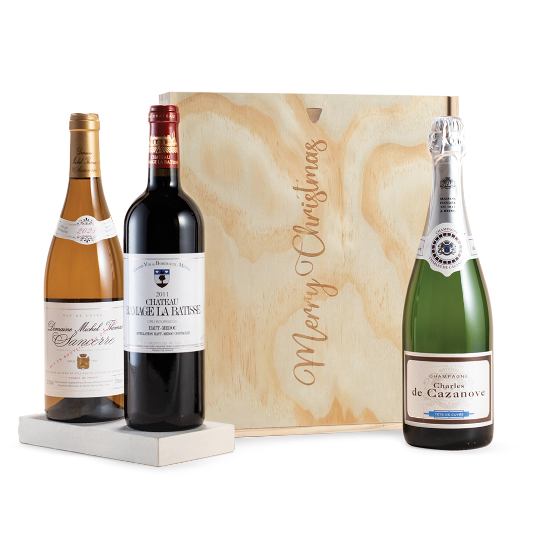 Luxury Merry Christmas Mixed Wine Gift Trio