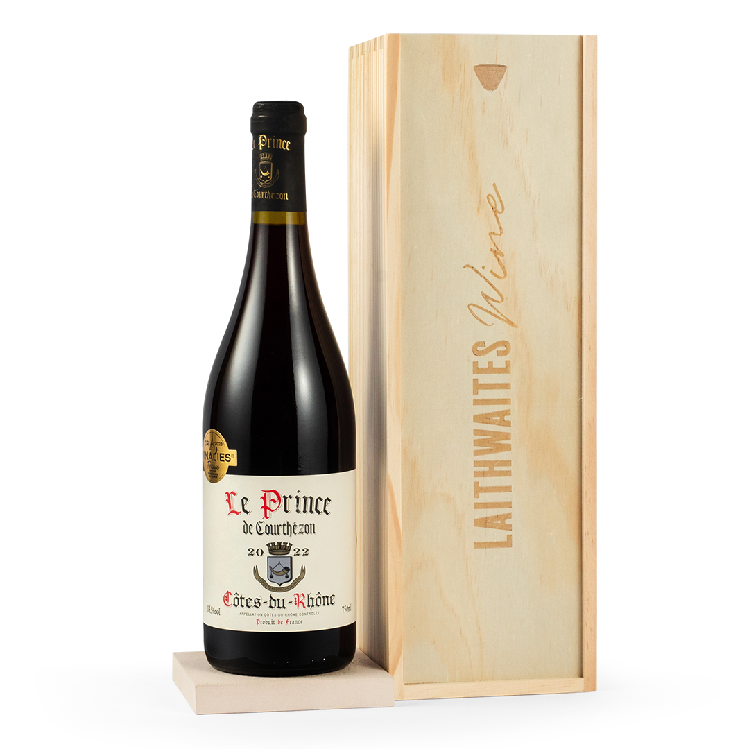 Côtes du Rhône Red Wine In Wooden Gift Box