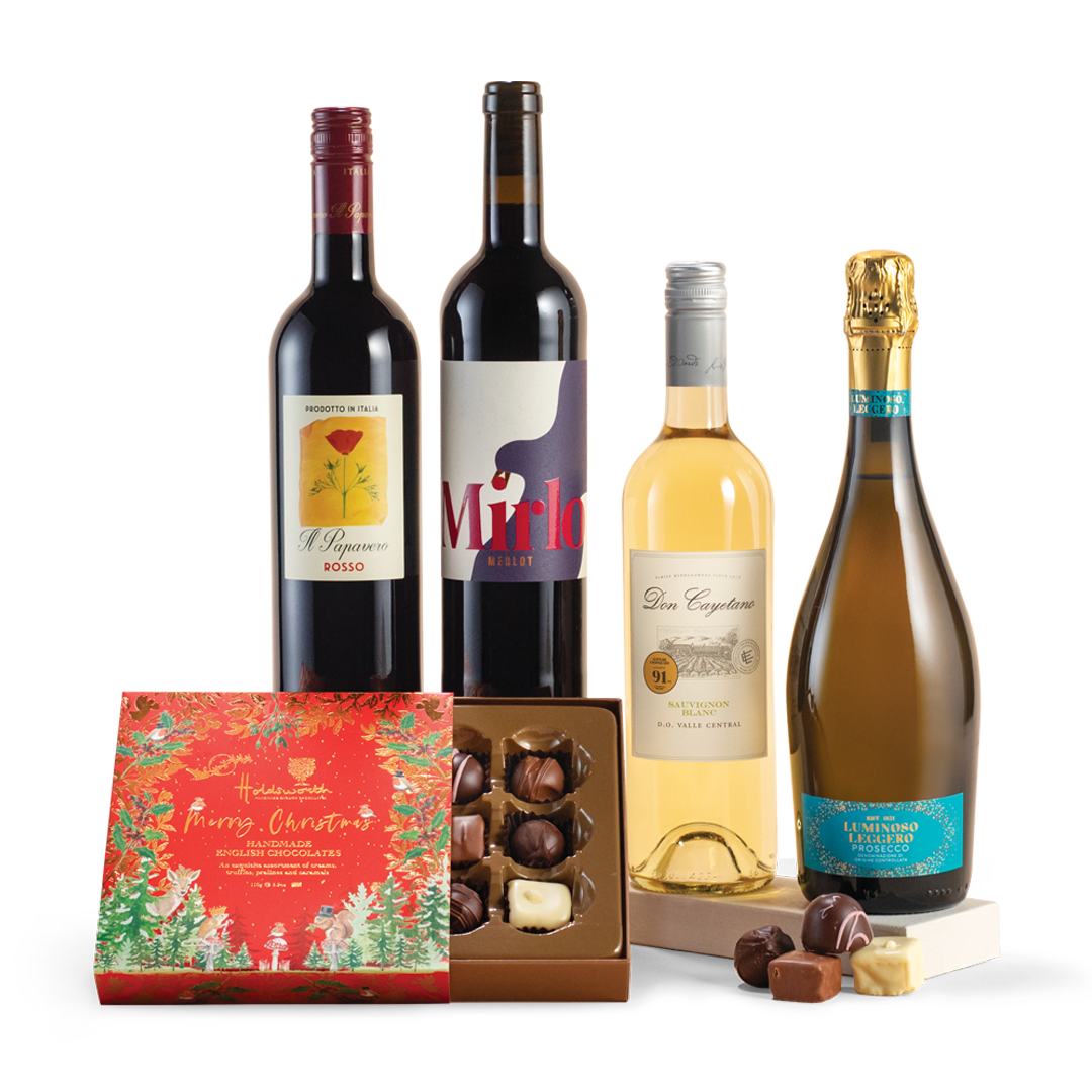 Merry Christmas Chocolates With Prosecco & Wine